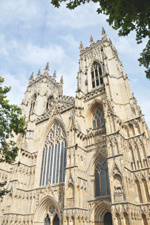 front facade featuring ornate stone work on york minster 