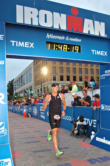 Adam Haluska crosses the finish line