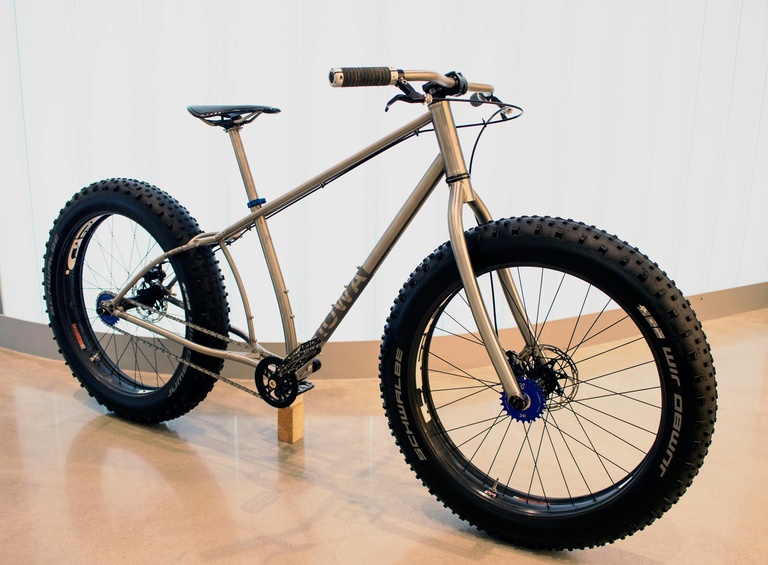 This bicycle frame, designed and built by UI art professor Steve McGuire, won Best Mountain Bike, Singletrack Choice Award, at Bespoked 2017, an international show for bicycle frame-builders held in Bristol, UK.