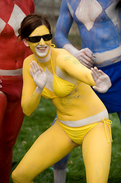 Amanda Irish dressed up as a Power Ranger.