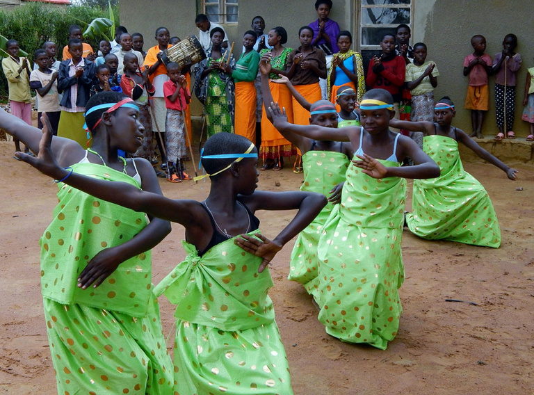 traditional dance in a village where survivors and perpetrators of the 1994 Rwandan Genocide live peacefully together