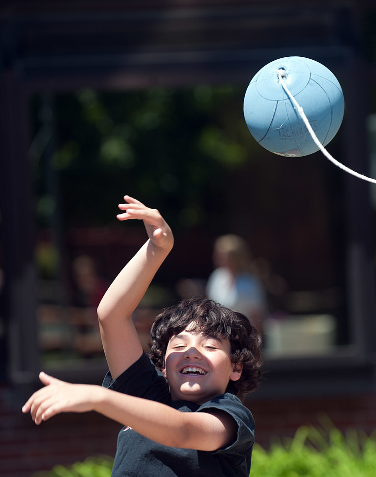 Aaron Ruotolo plays tetherball.