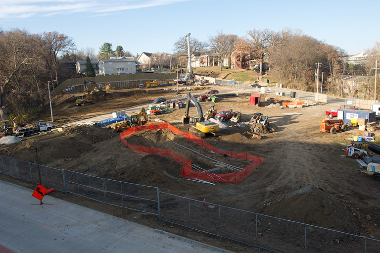 Construction site of the new art building.