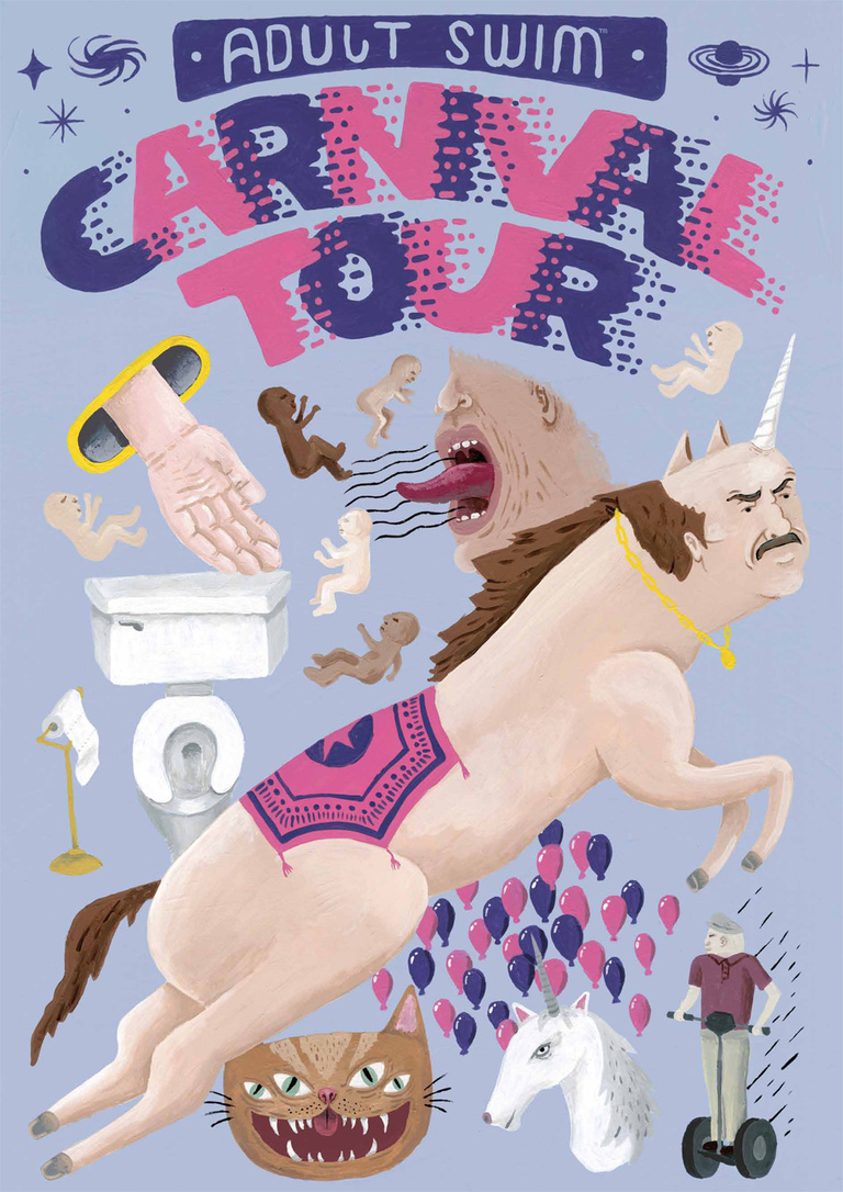 Adult Swim carnival tour promotional poster