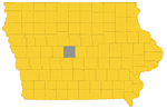 Iowa map with Boone county highlighted