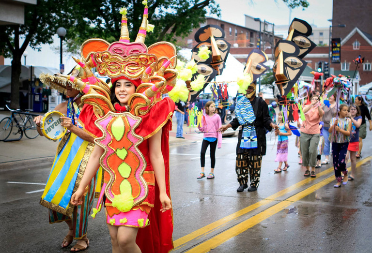Carnaval parade through Iowa City