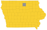 Cerro Gordo County highlighted on an Iowa map