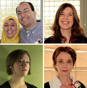 portraits of Islam Aly, Nesrin Mostafa, Elizabeth Boyne, Katherina Siedler, Jill Kambs
