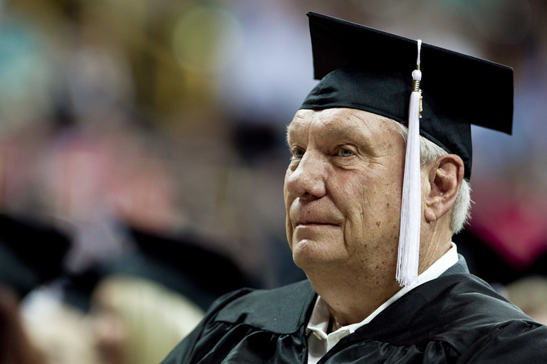 Don Nelson graduates from the University of Iowa at 71.