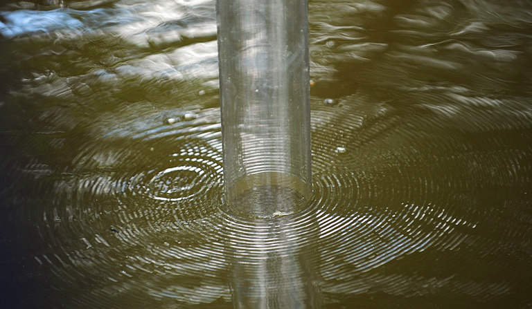 large tube in water