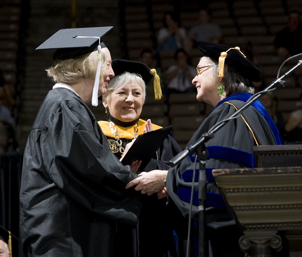 Nancy Hanson receives her degree