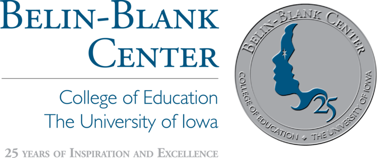 Belin-Blank Center silver anniversary logo