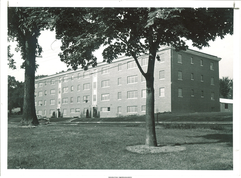 Exterior shot of Parklawn Hall, 1955