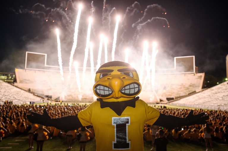 A fireworks show brings another great Kickoff at Kinnick to an end. 