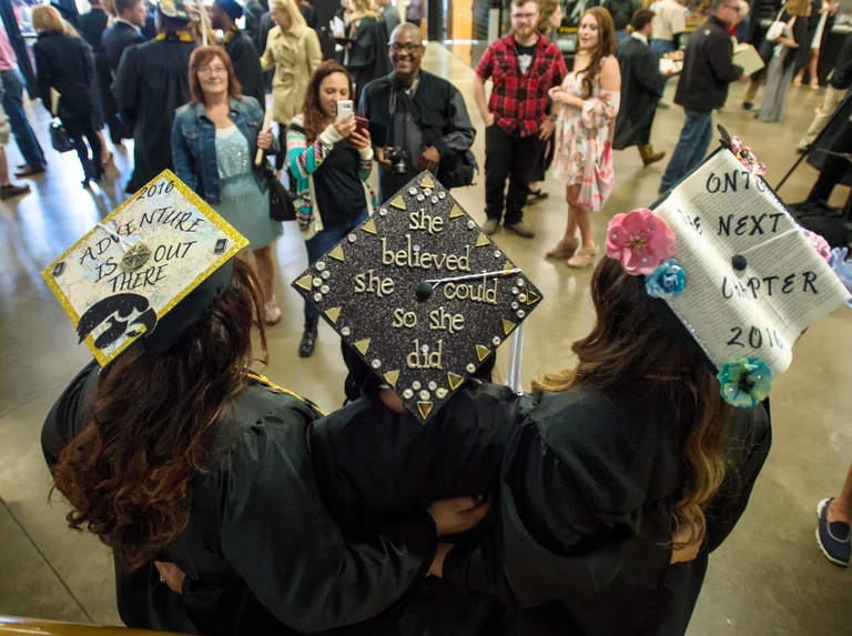 scenes from commencement ceremony