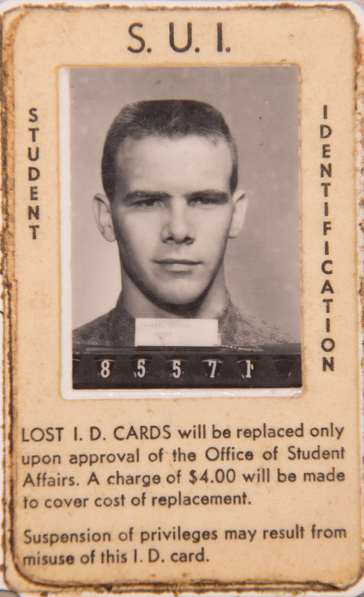 Tom Brokaw's State University of Iowa identification card