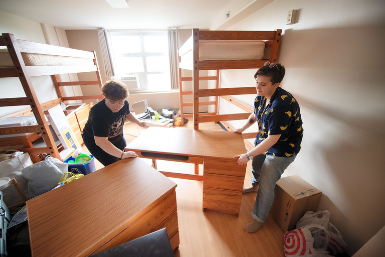 moving a desk during on iowa move-in