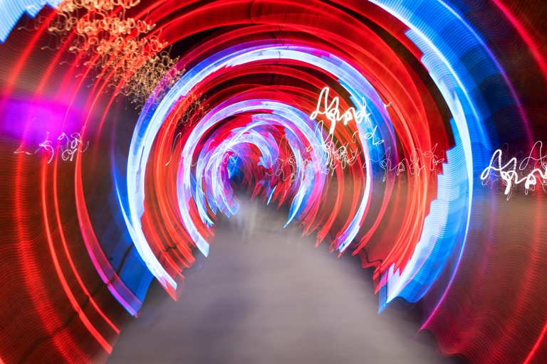 illuminated tunnel