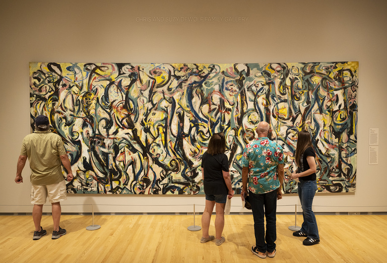 Jackson Pollock's 'Mural' is proudly on display on the second floor.