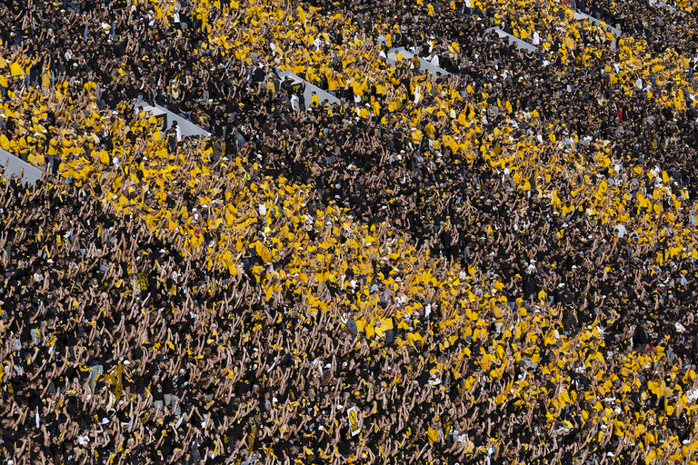 A mesmerizing view of the Hawkeye Wave during Saturday's Iowa vs Michigan football game. 