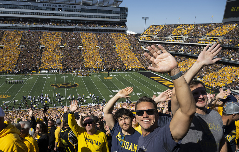 Iowa and Michigan fans don't agree on much, but they do agree that the Hawkeye Wave is amazing.