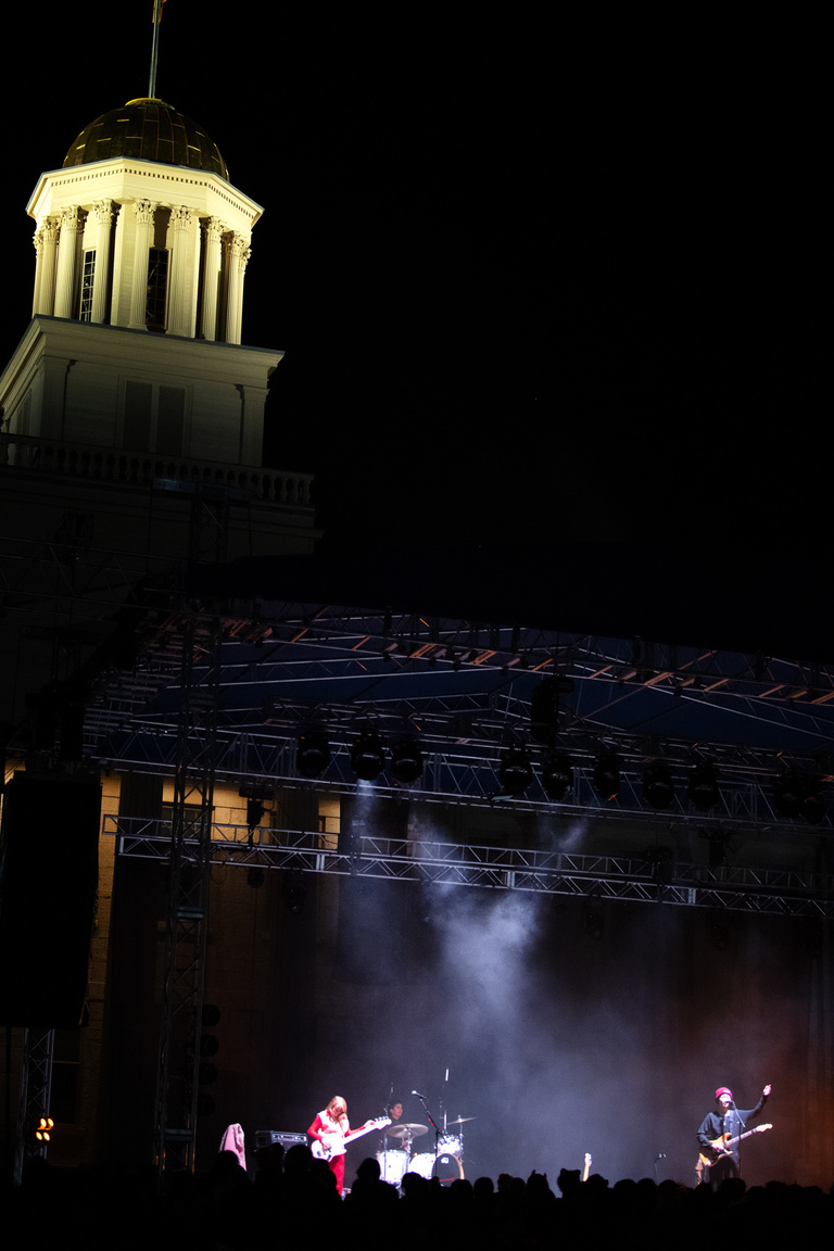 NoSo performs during the homecoming concert on Oct. 28. The concert took place on the Pentacrest and was presented by the student group SCOPE Productions.