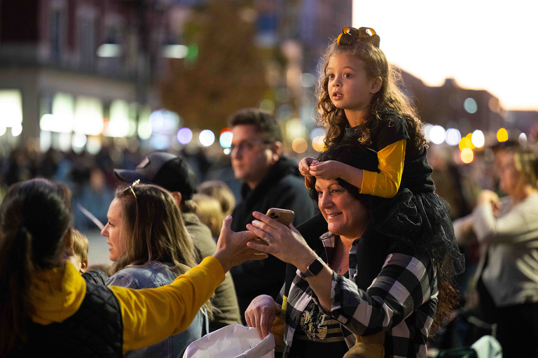 Iowa Hawkeye fans and community residents took in each and every view as floats passed along Washington Street.