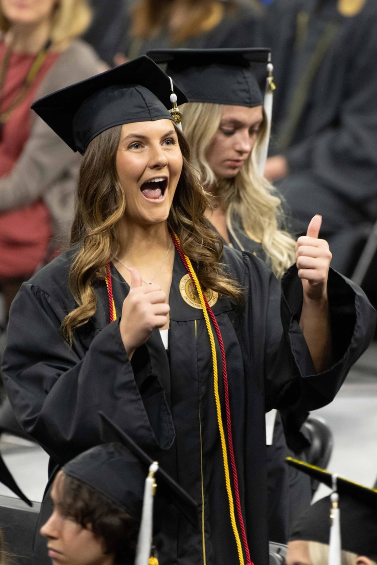 Two thumbs up for graduation.