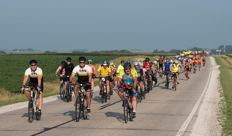 scenes from bicycle ride across Iowa