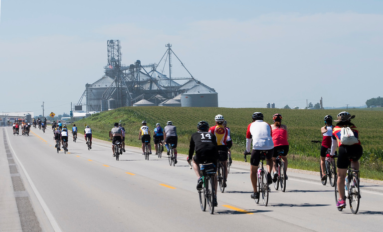 scenes from bicycle ride across Iowa