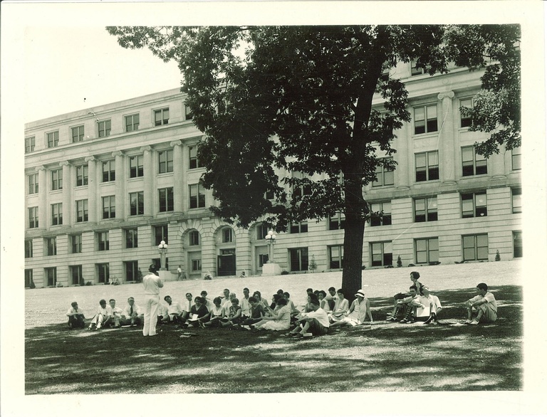 class in front of jessup 1930-40