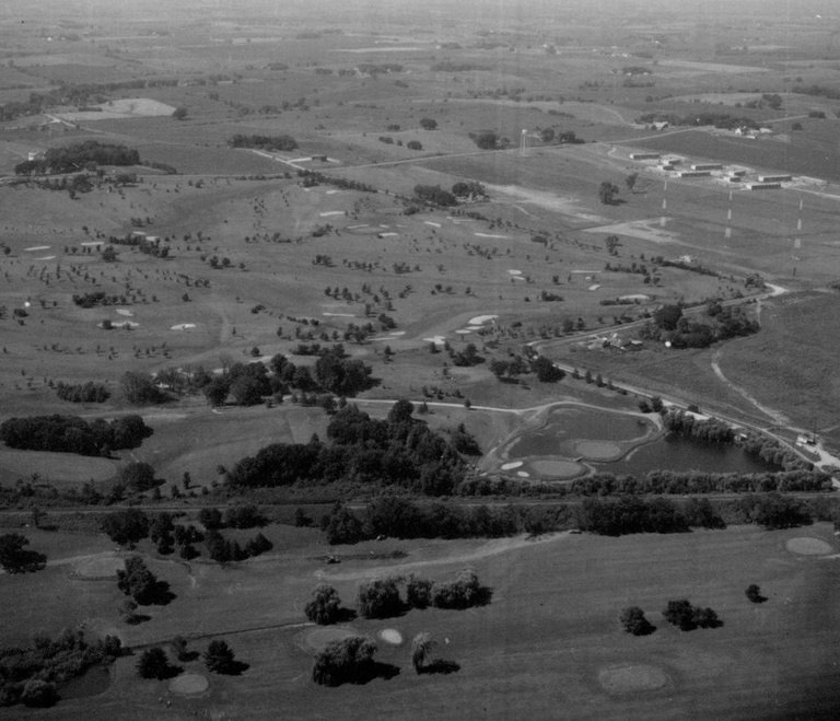 Aerial view of Finkbine Golf Course in 1966