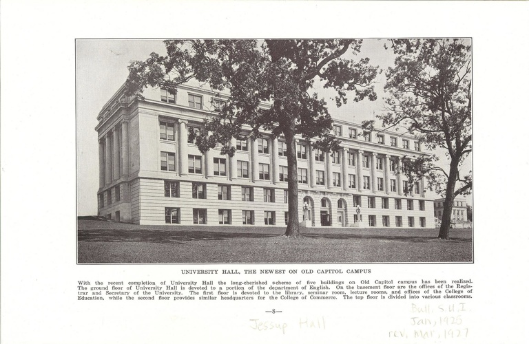 university hall, now jessup hall, 1925