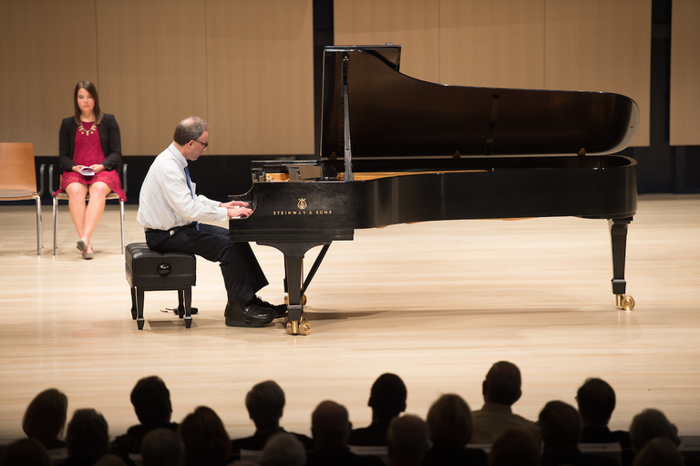 Piano performance at the Voxman Music Building