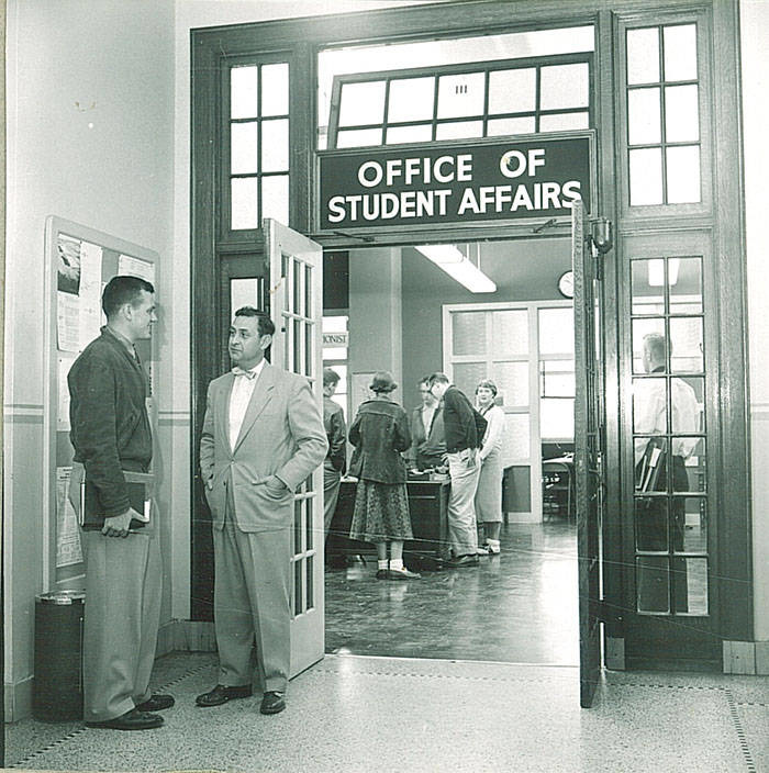 office of student affairs, jessup hall, 1950s