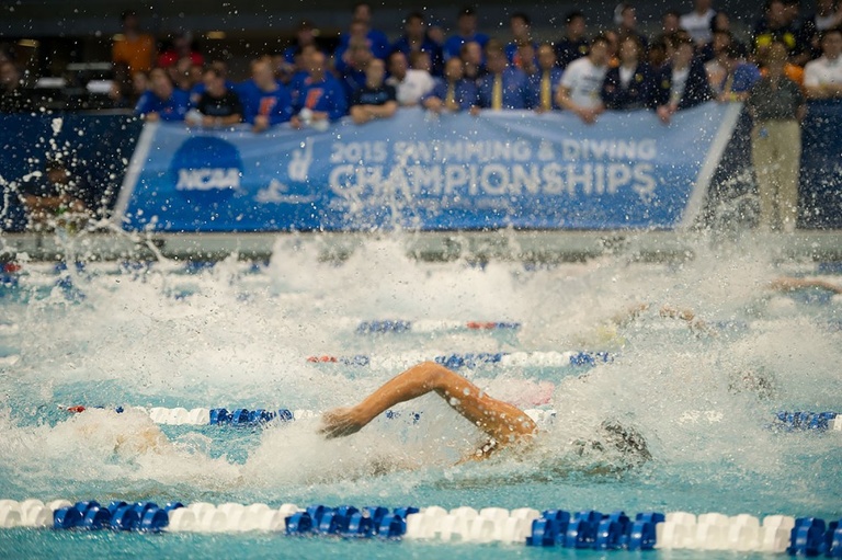 Swimmers competing during prelims