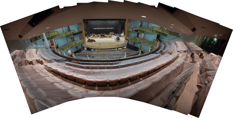Interior panorama of new Hancher Auditorium