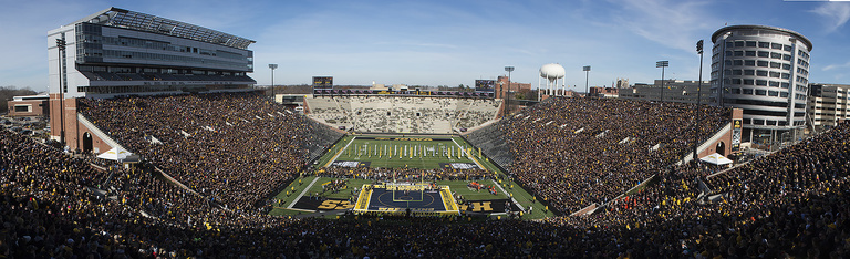 a panoramic view of the kinnick crowd