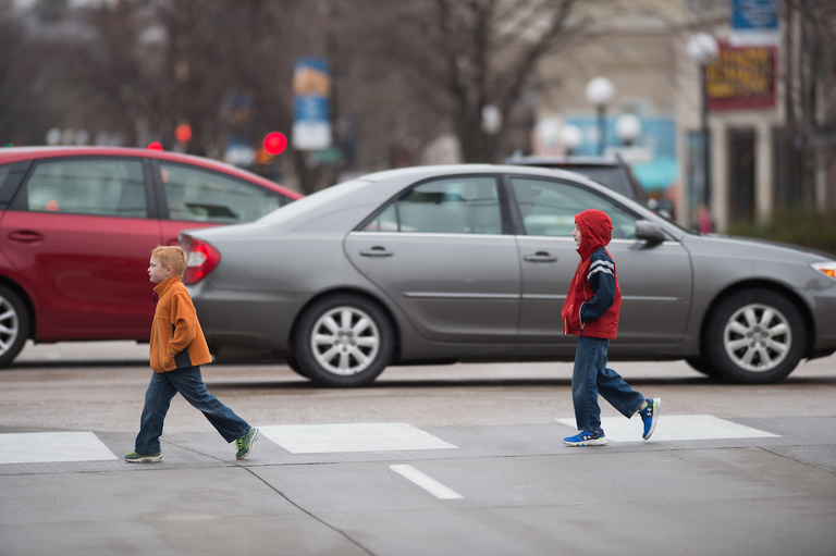children crossing street