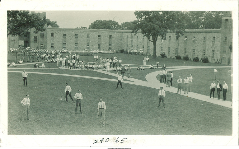 Students in the Quadrangle courtyard in 1927