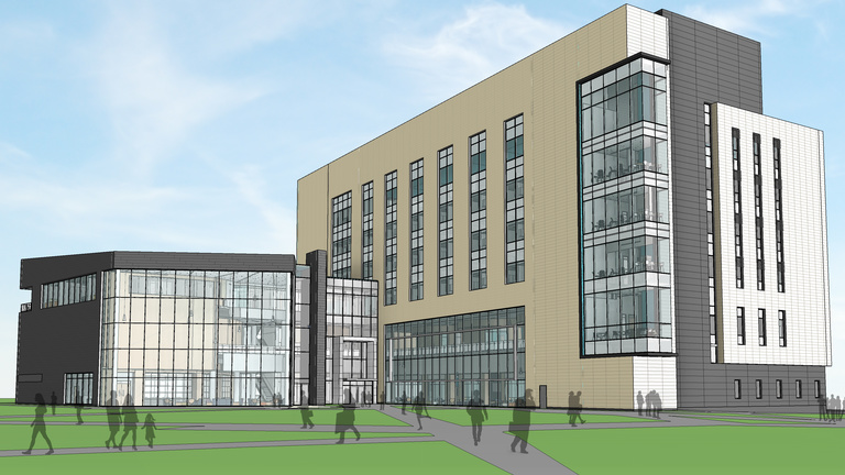 artist rendering of new College of Pharmacy building