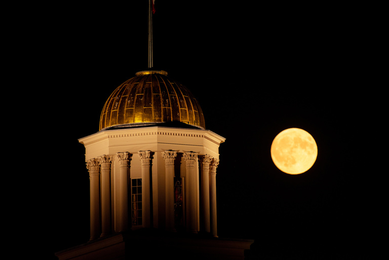 full moon over old capitol