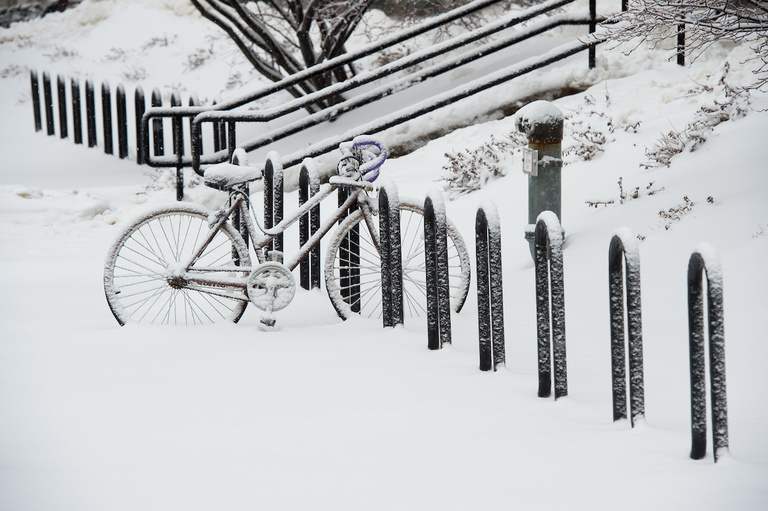 snowy bicycle