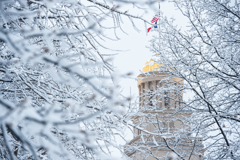 snowy old capitol dome