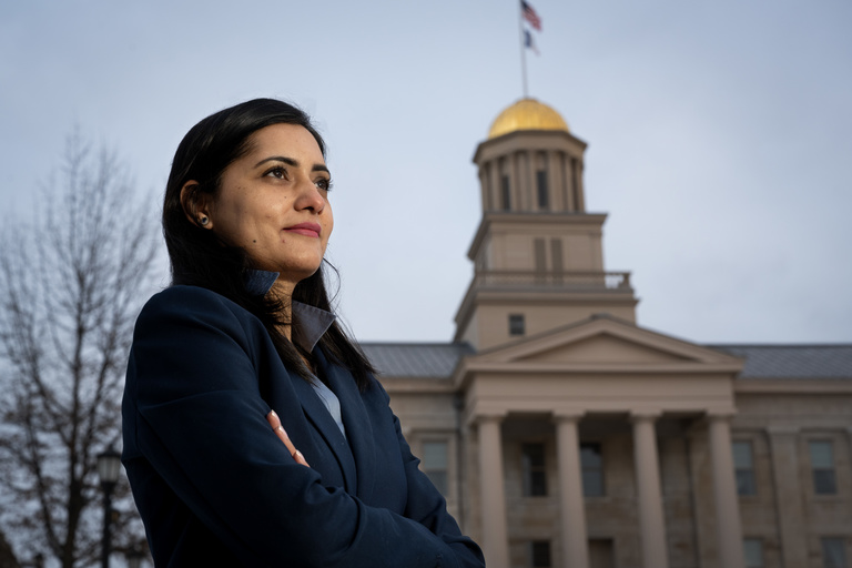 Gul Rukh Mehboob is a PhD student in the College of Public Health. Her artwork was selected to commemorate Iowa's presidential installation and 175th anniversary.
