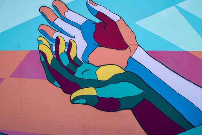 cupped hands graphic