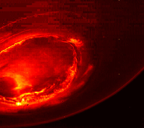infrared image of jupiter&#039;s southern aurora