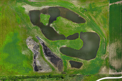overhead view of a watershed