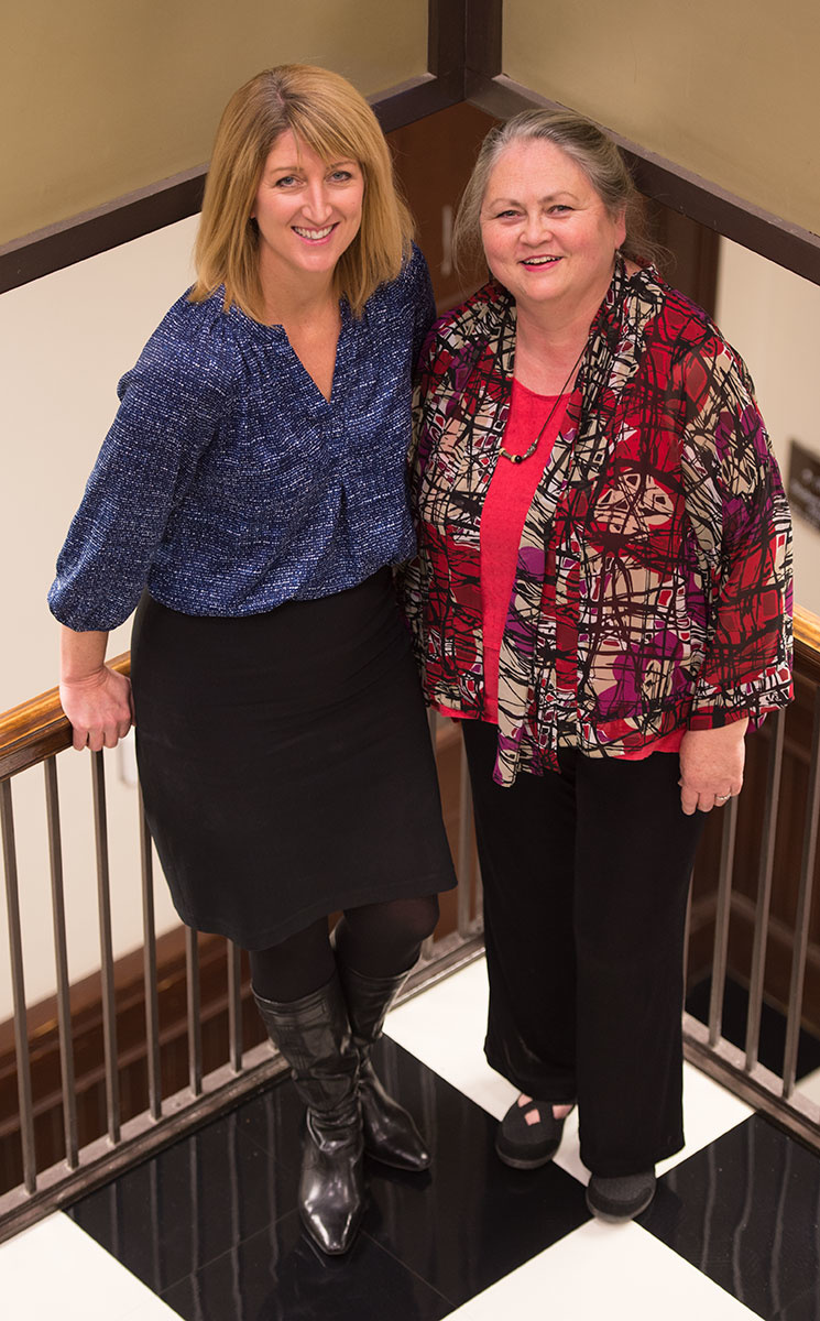Cindy Roberts, coordinator for Office of Admission scholarship programs, and Carmen Nugent, administrative enrollment services specialist, worked together to implement the tool. 