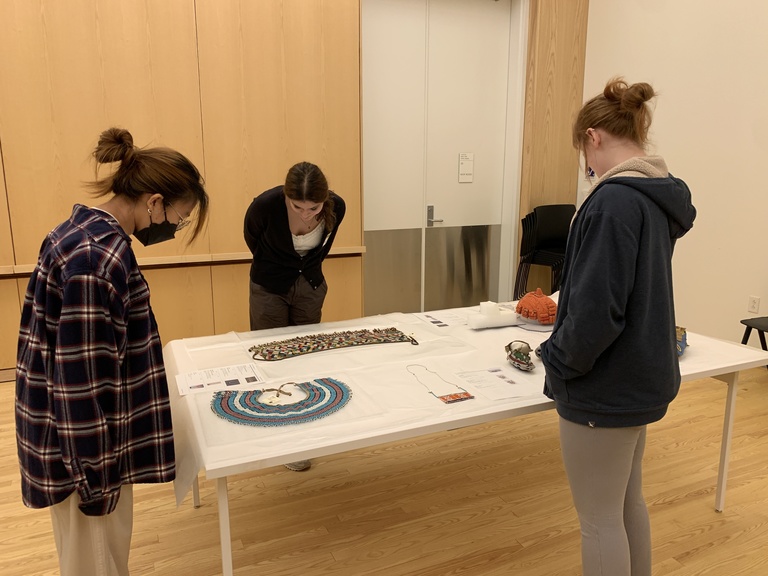Photo of students looking at an exhibit